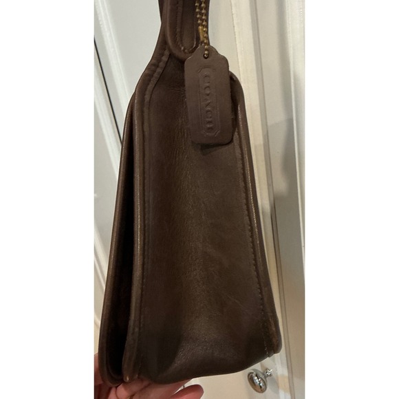 Vintage Coach Legacy Dark Brown‎ Leather Flap Shoulder Bag Crossbody Purse - Picture 9 of 16
